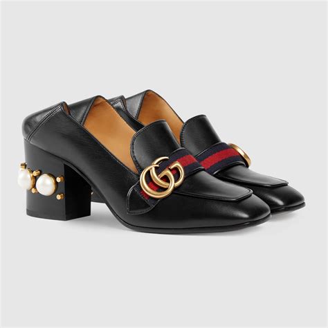 gucci mid heel loafer|Gucci heels discount.